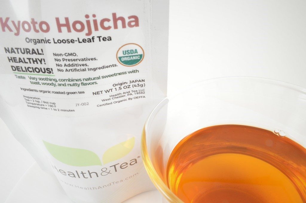 Preparing hojicha and premium tea